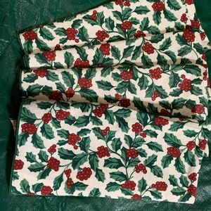 Festive Holly Print Napkins